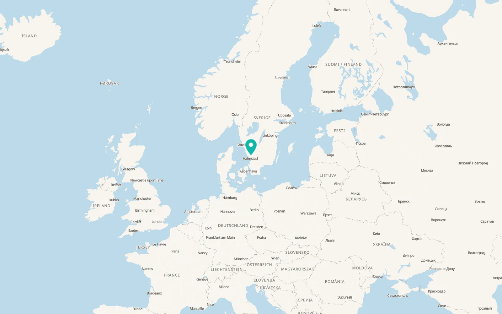 Map of Oskarström