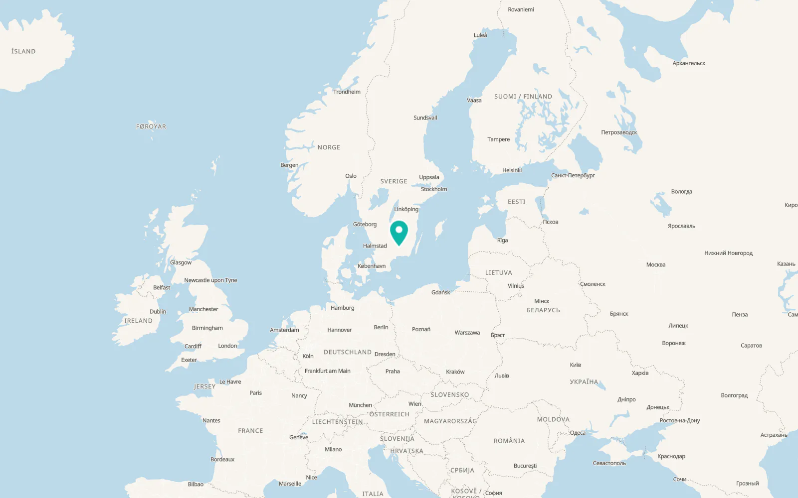 Map of Tingsryd