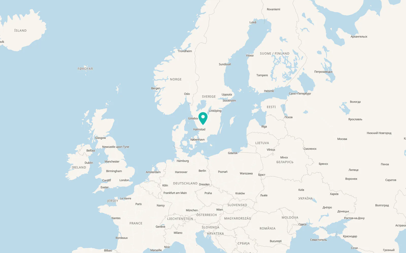 Map of Unnaryd