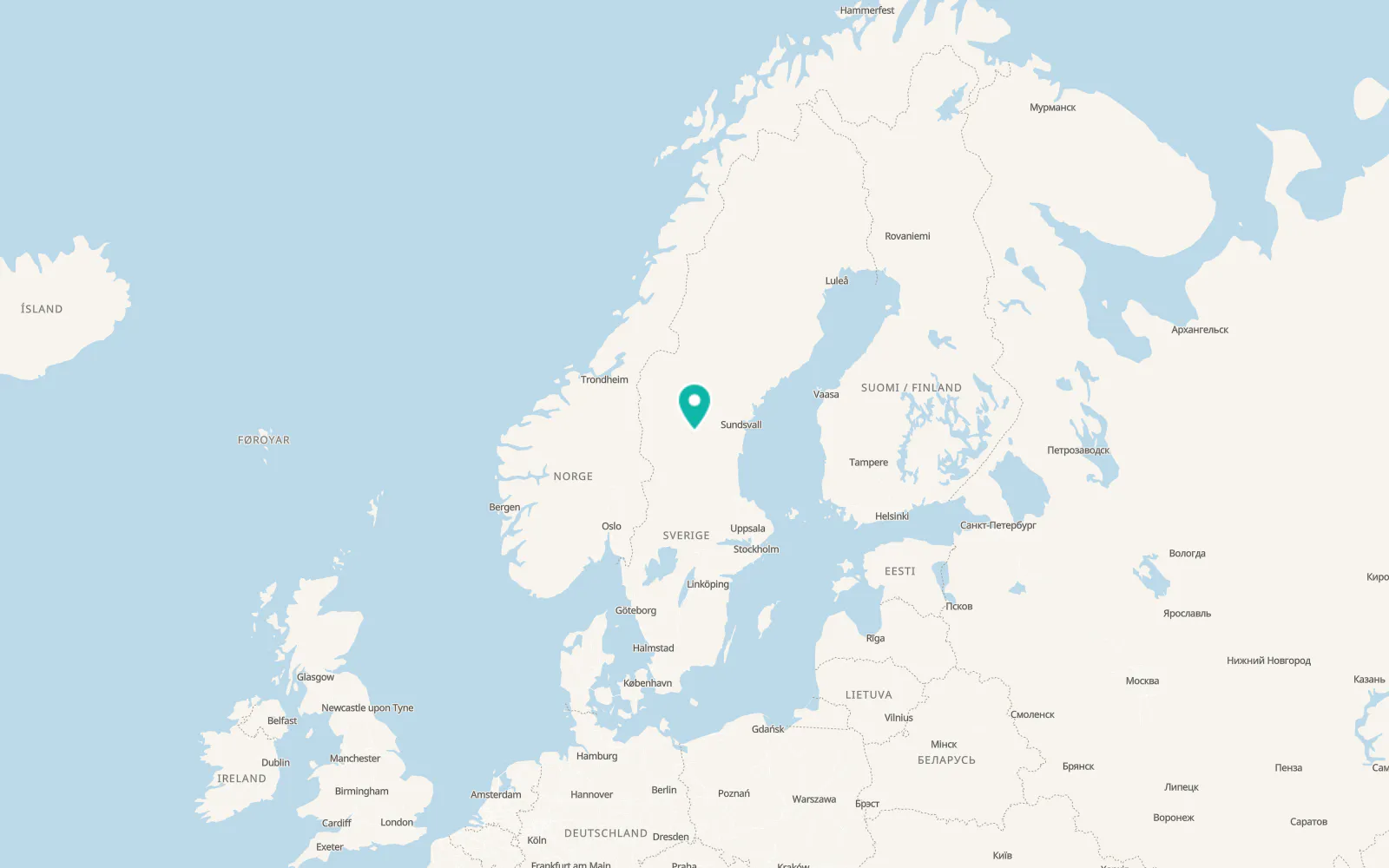 Map of Ytterhogdal