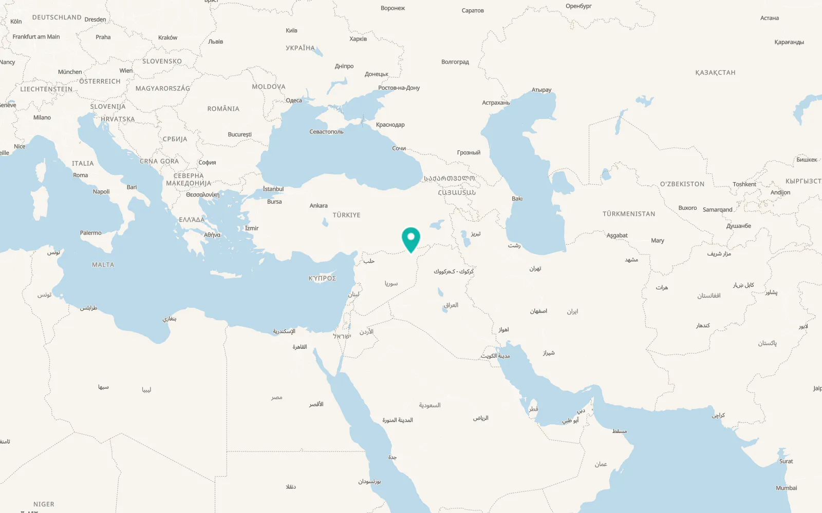Map of Al Ḩasakah