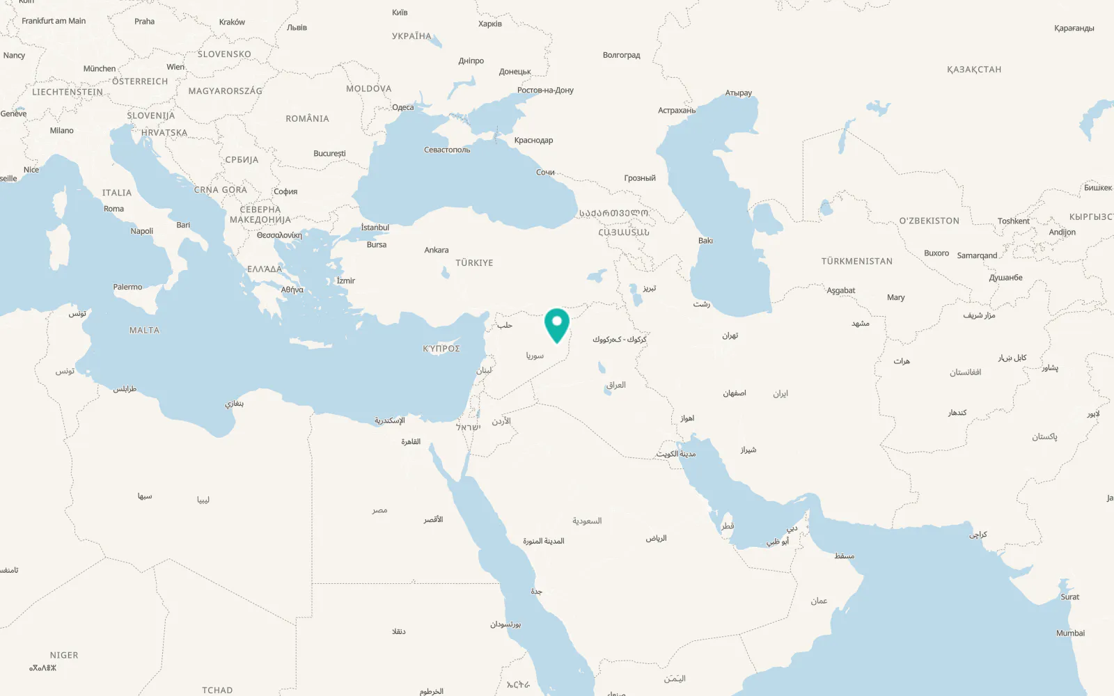 Map of Al Mayādīn