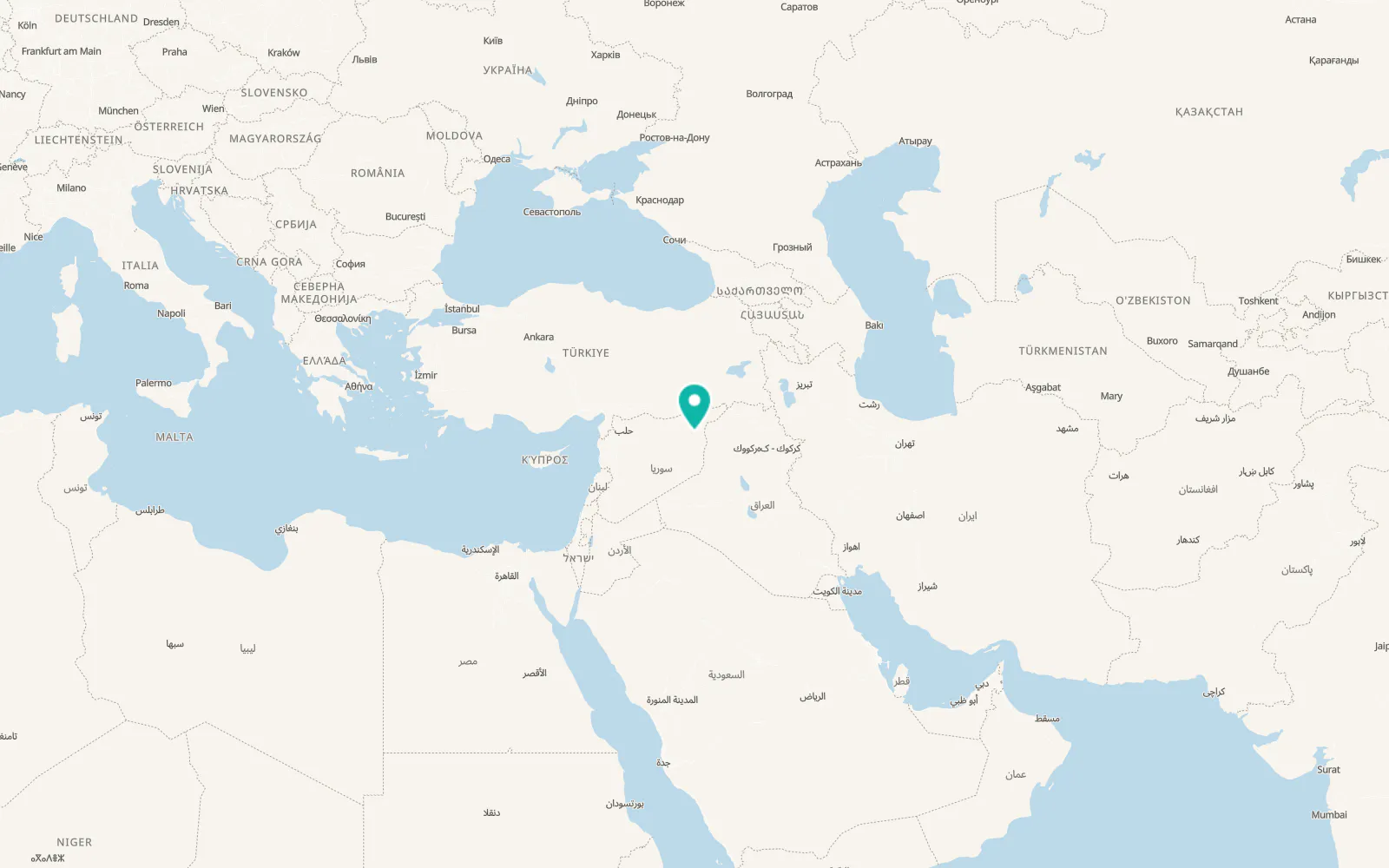 Map of Ash Shaddādah