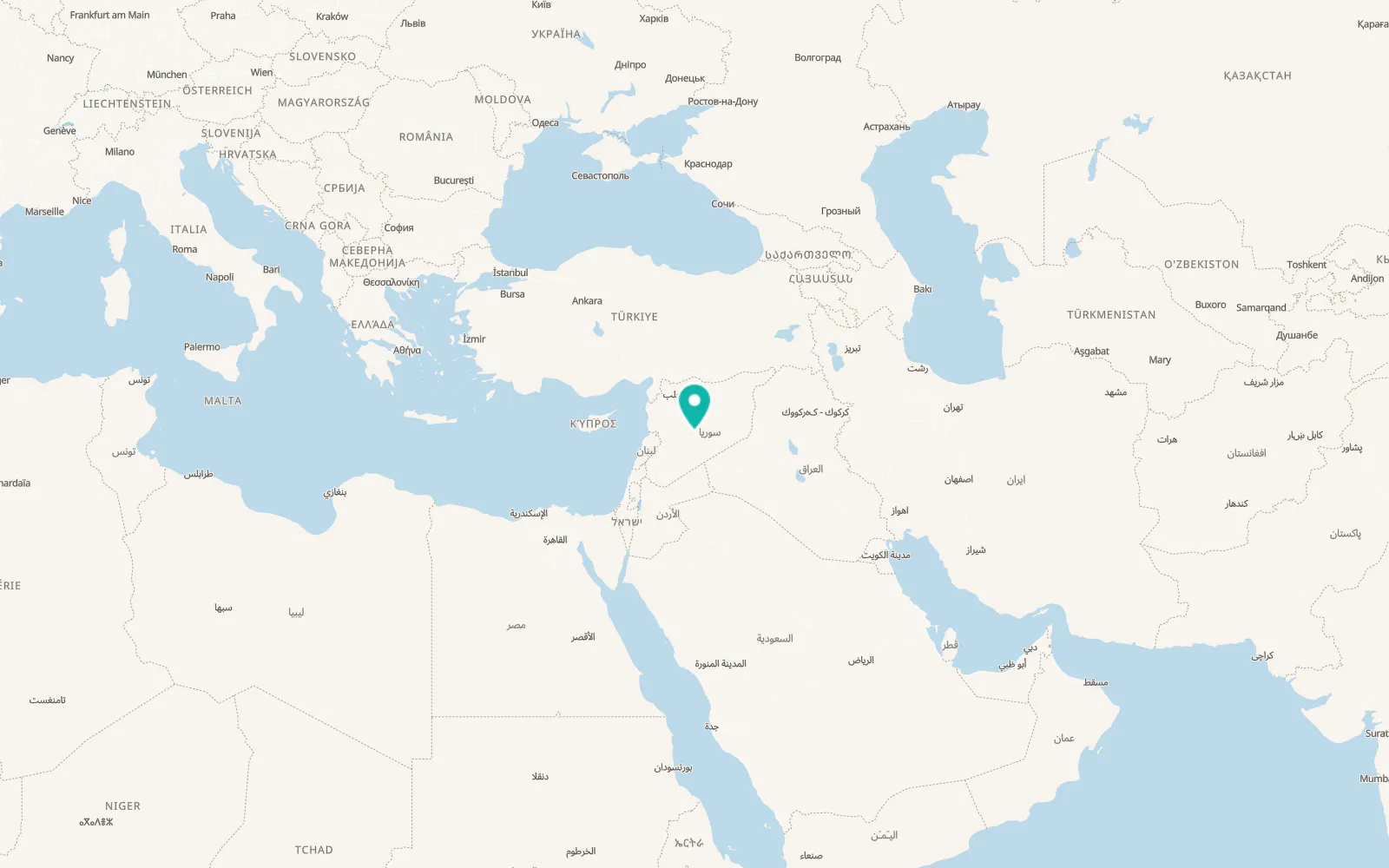 Map of Tadmur