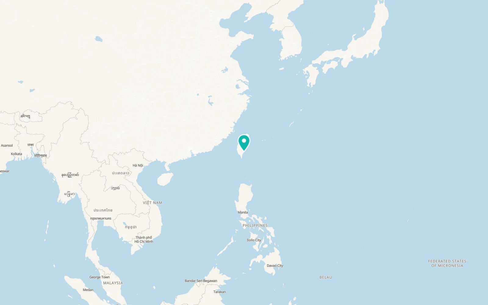 Map of Taitung