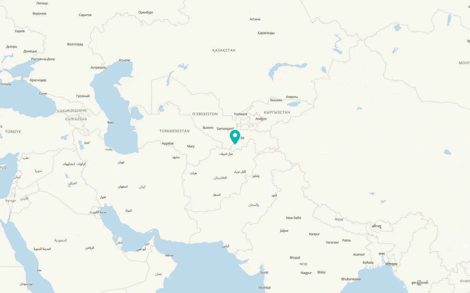 Map of Gharavŭtí