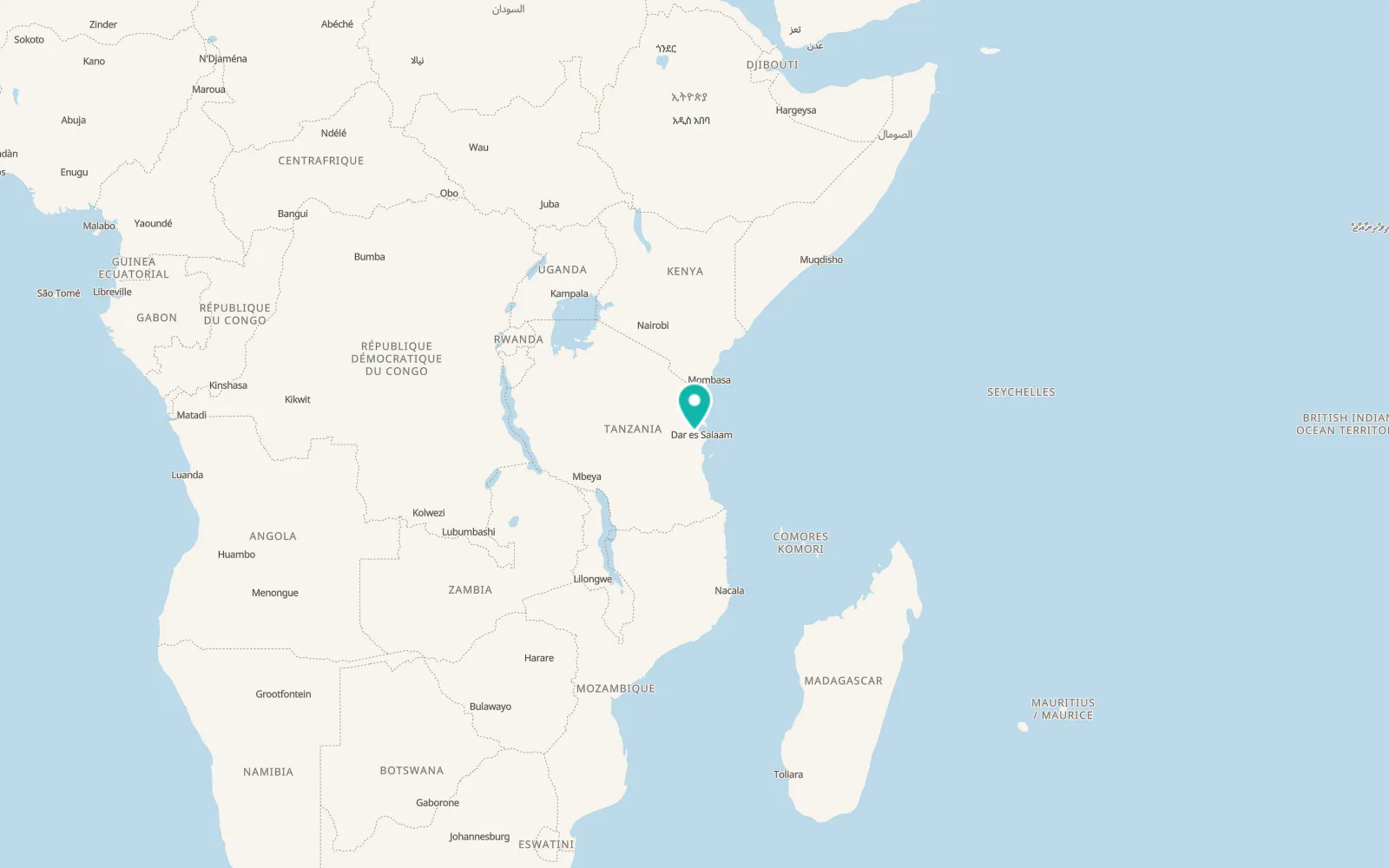 Map of Kibaha