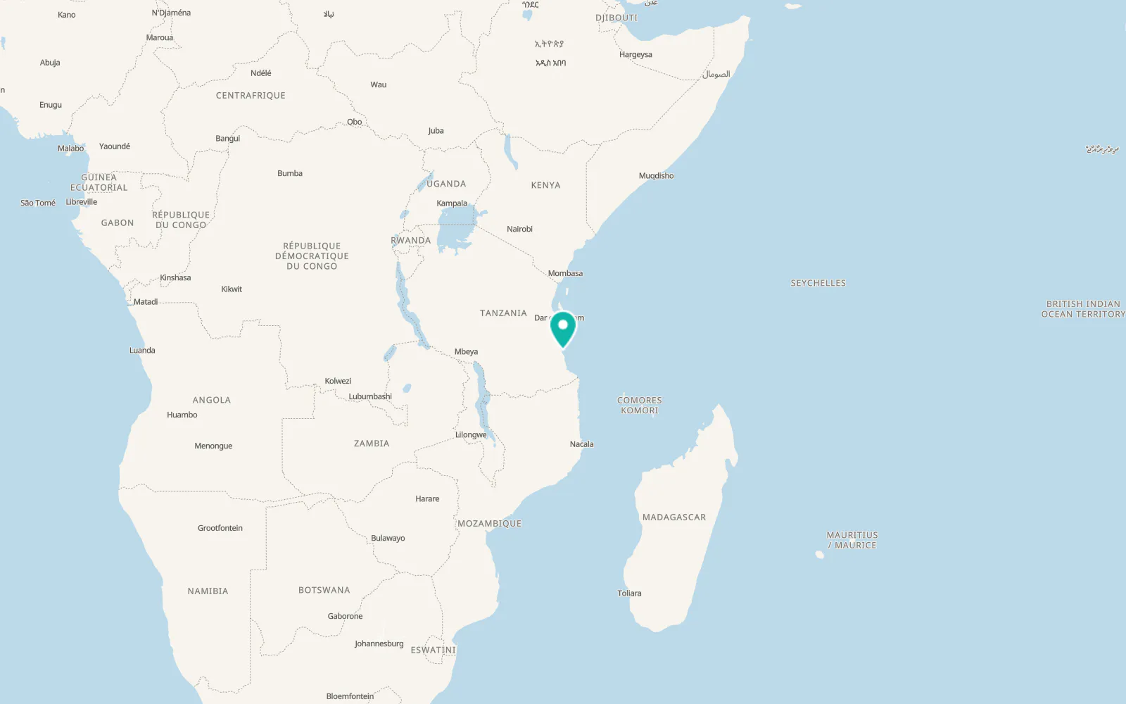 Map of Kilwa Masoko