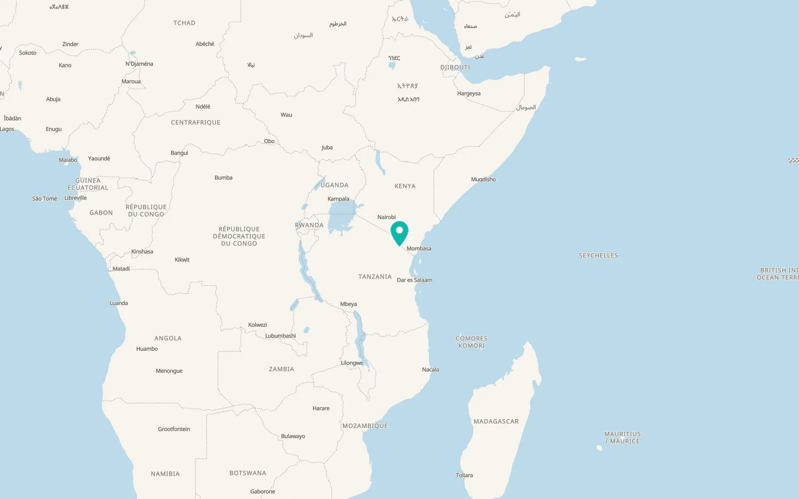 Map of Kisiwani