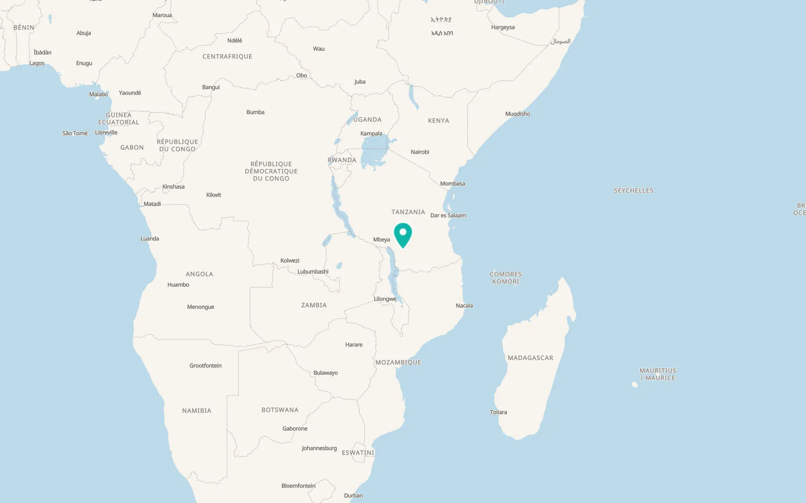 Map of Mahanje