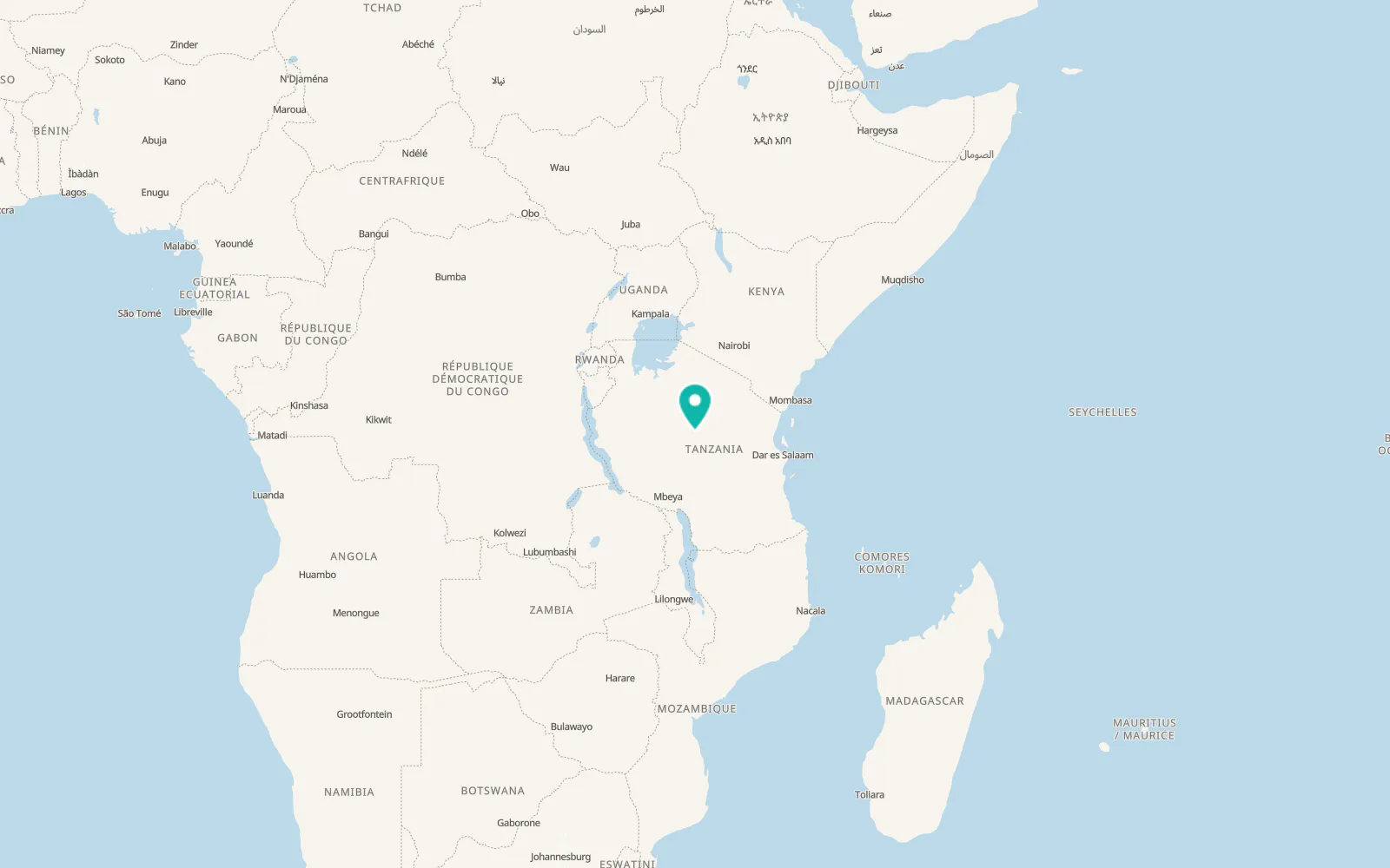 Map of Manyoni