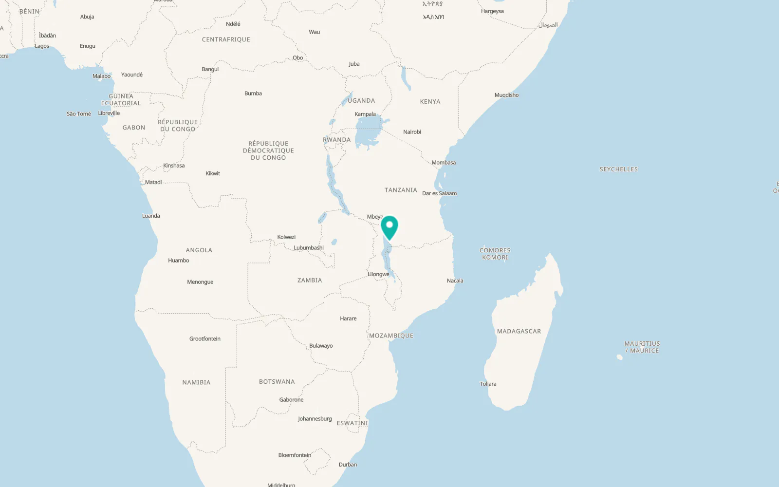 Map of Mbamba Bay
