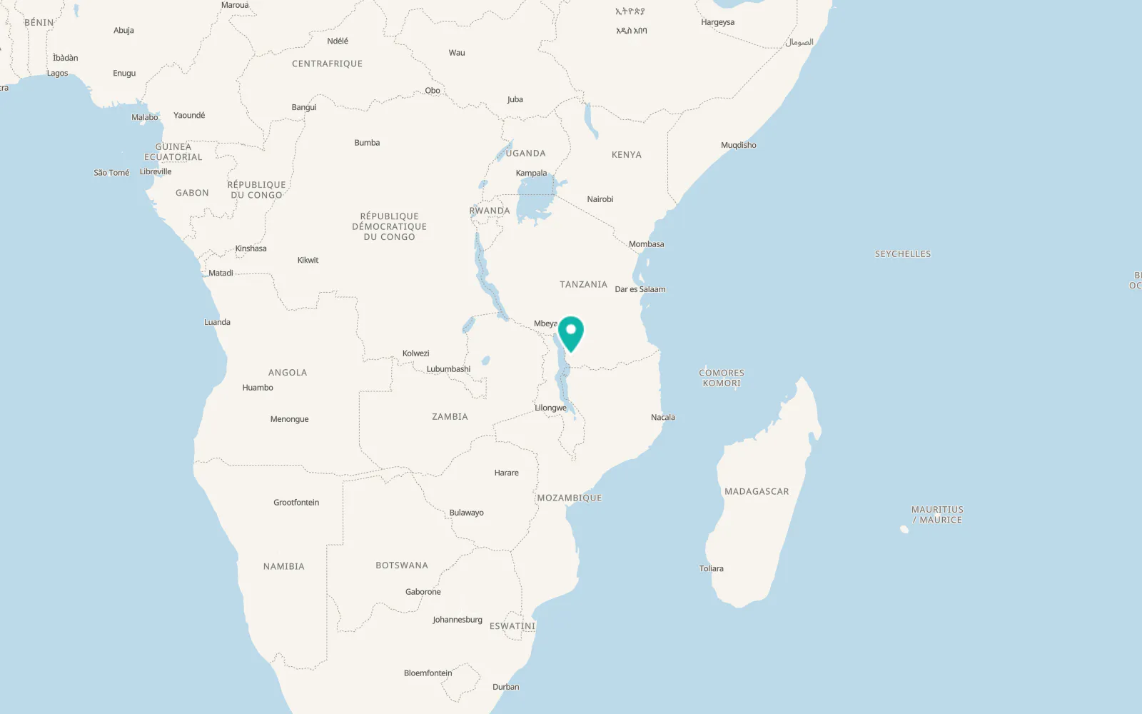 Map of Mbinga