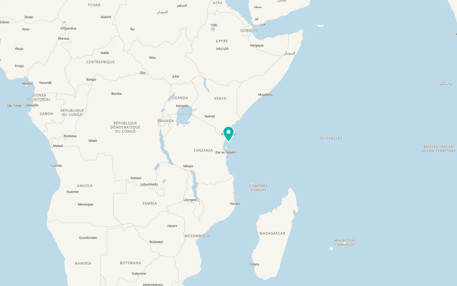 Map of Mtambile