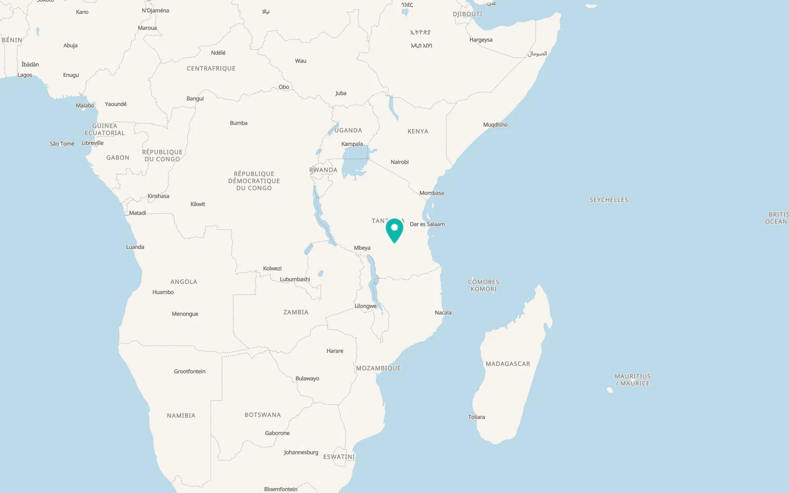 Map of Mtimbira