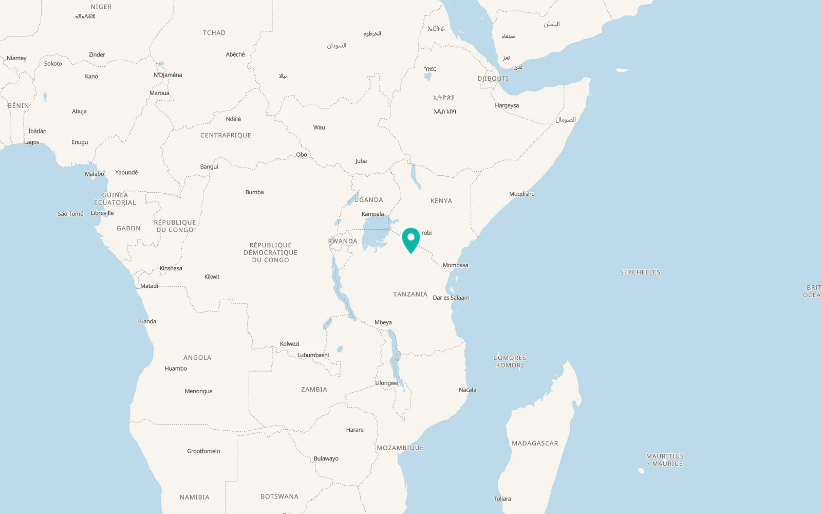 Map of Mto wa Mbu