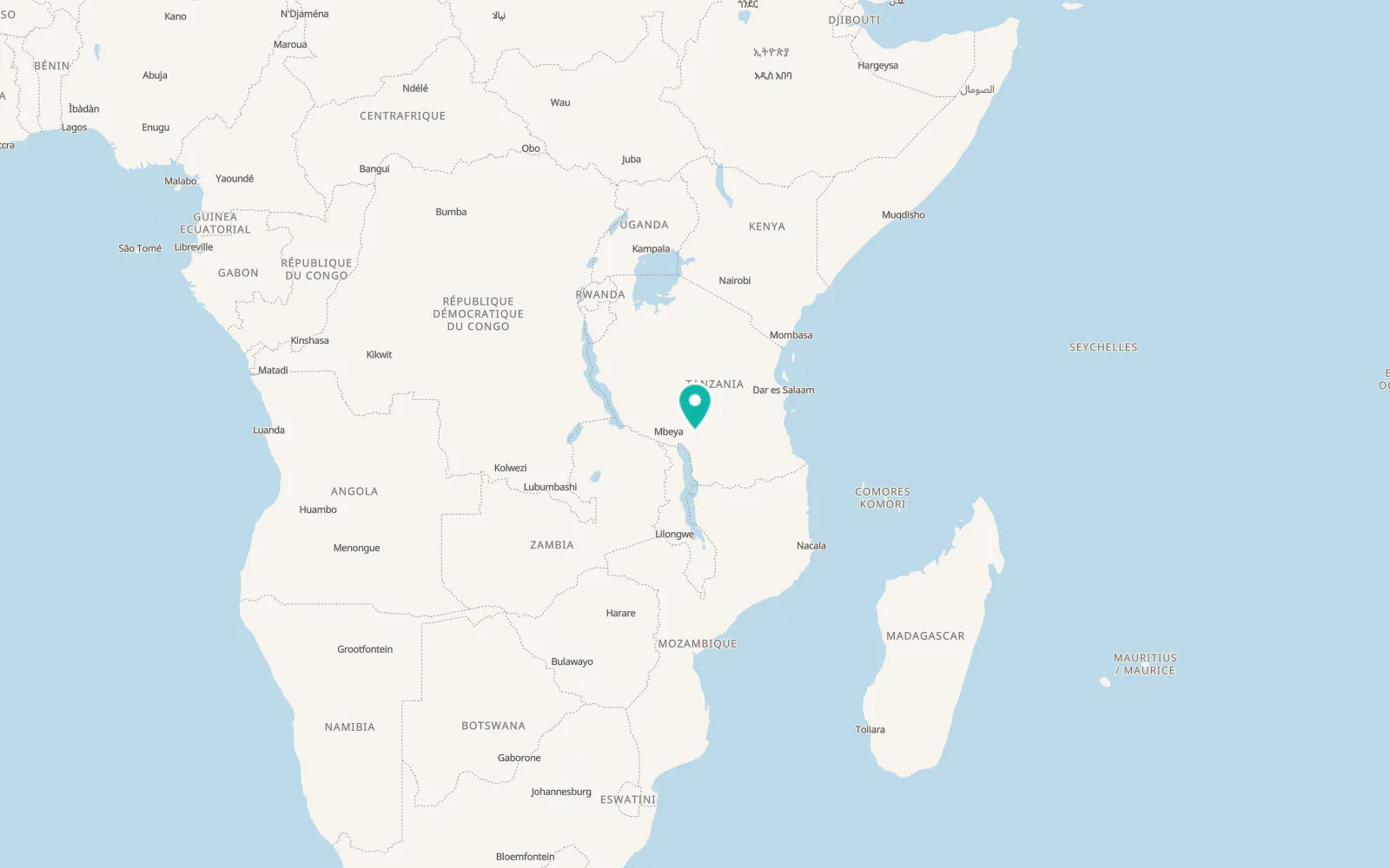 Map of Mtwango