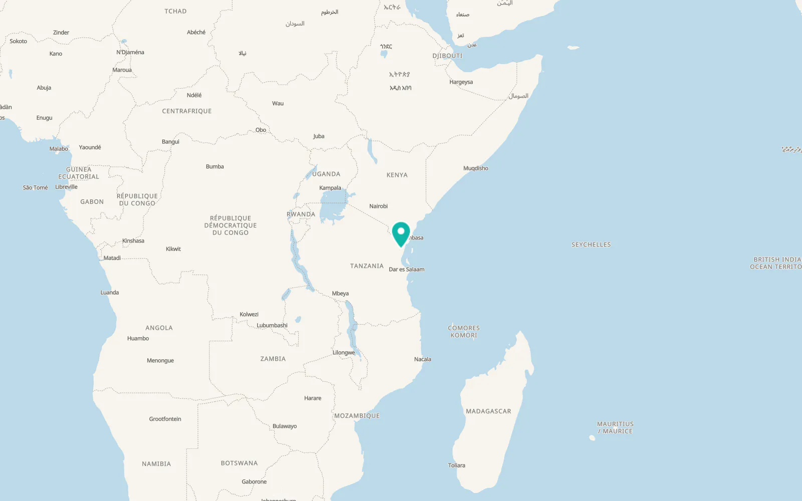 Map of Muheza