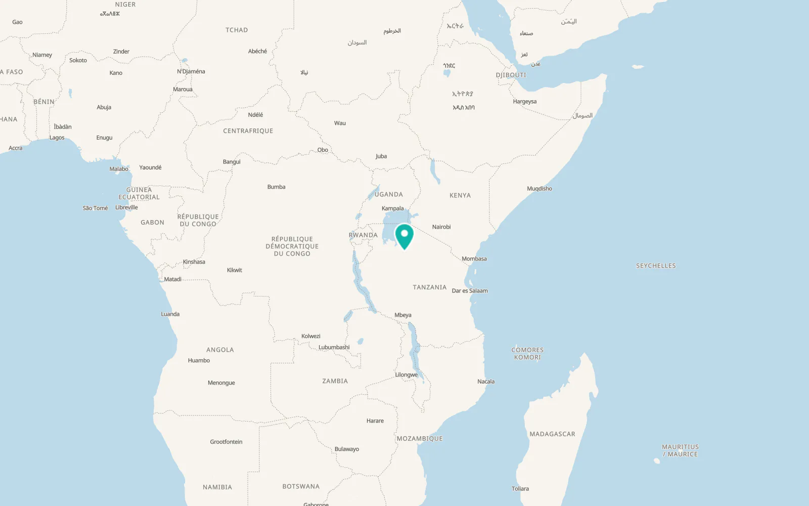 Map of Mwadui