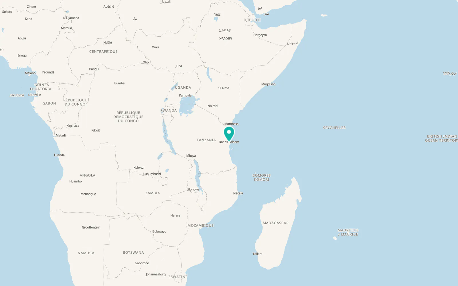 Map of Mwandege