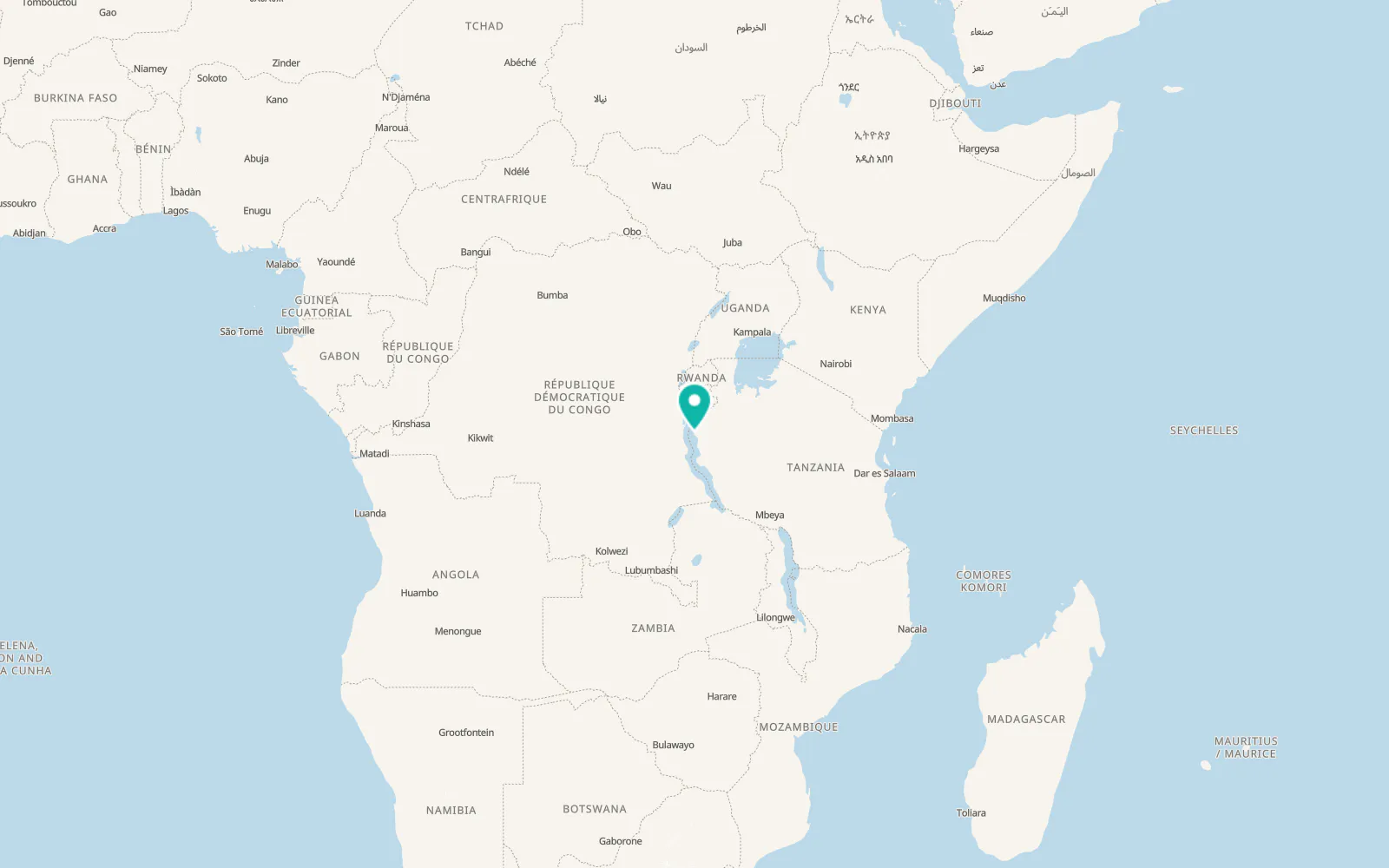 Map of Mwandiga