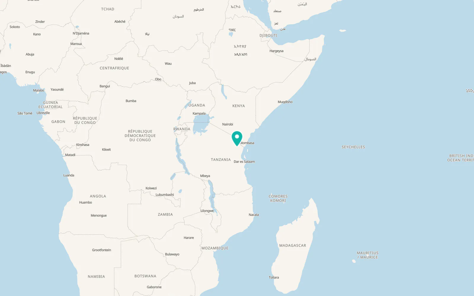 Map of Mwanga