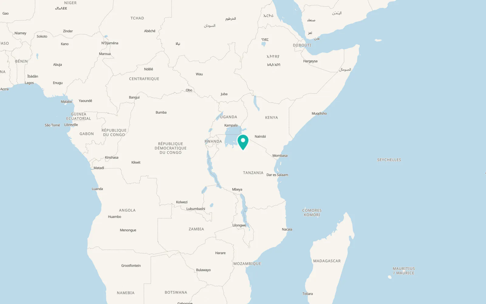 Map of Mwanhuzi