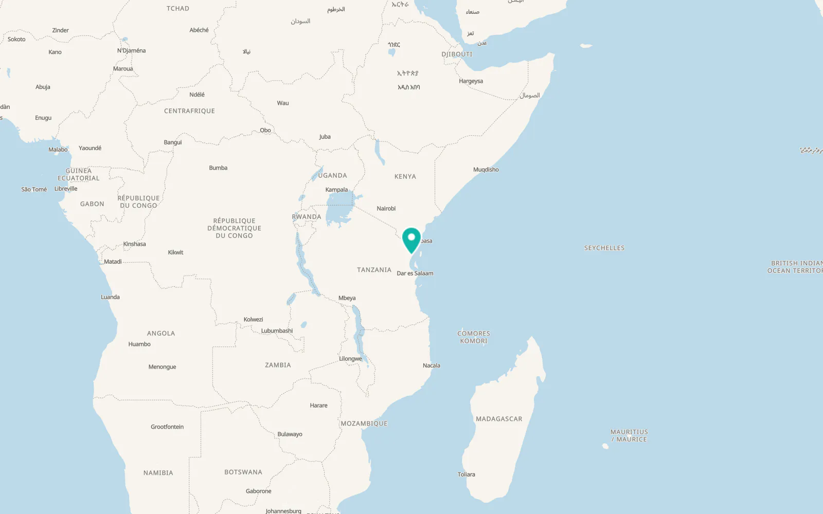 Map of Pangani