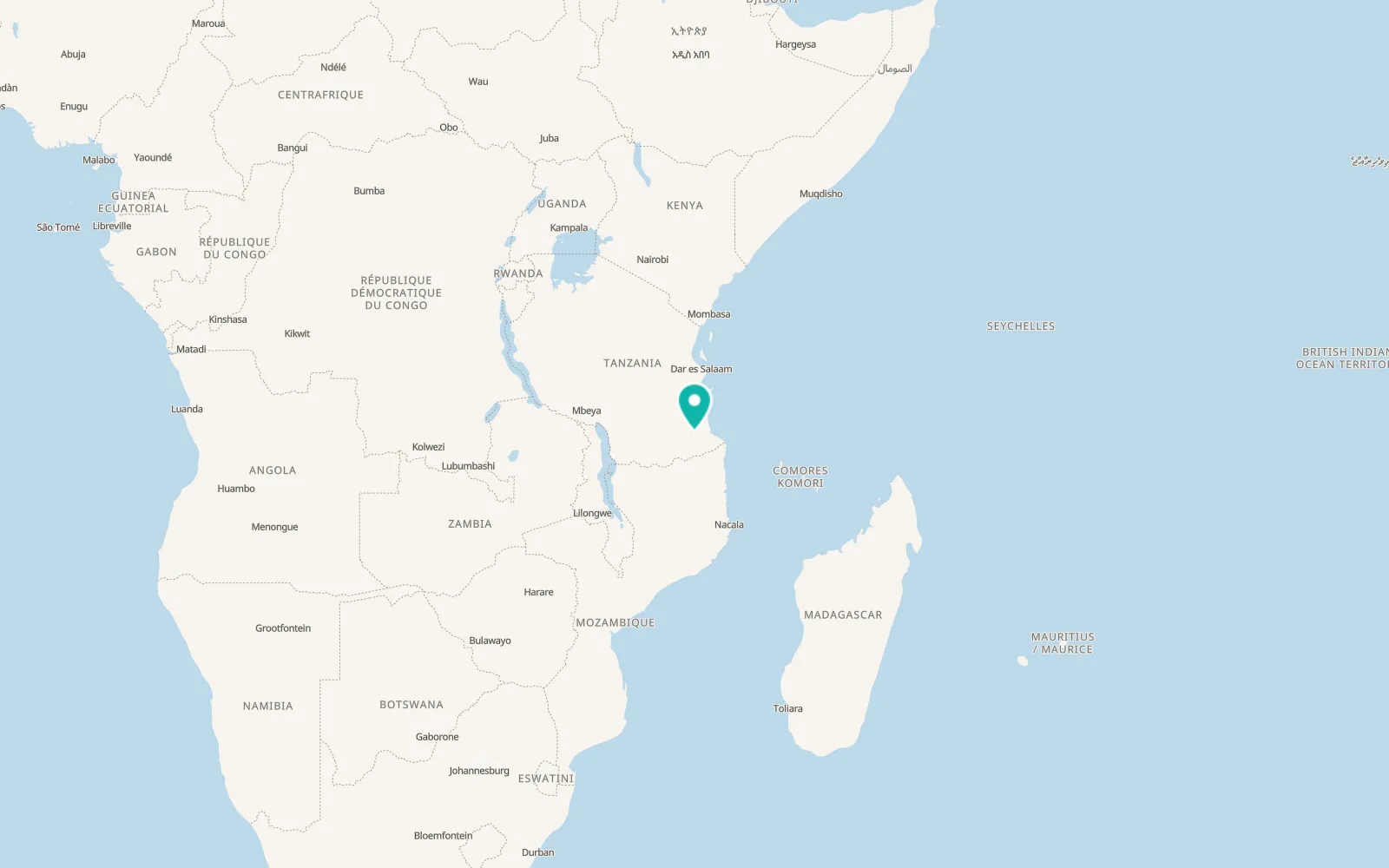 Map of Ruangwa