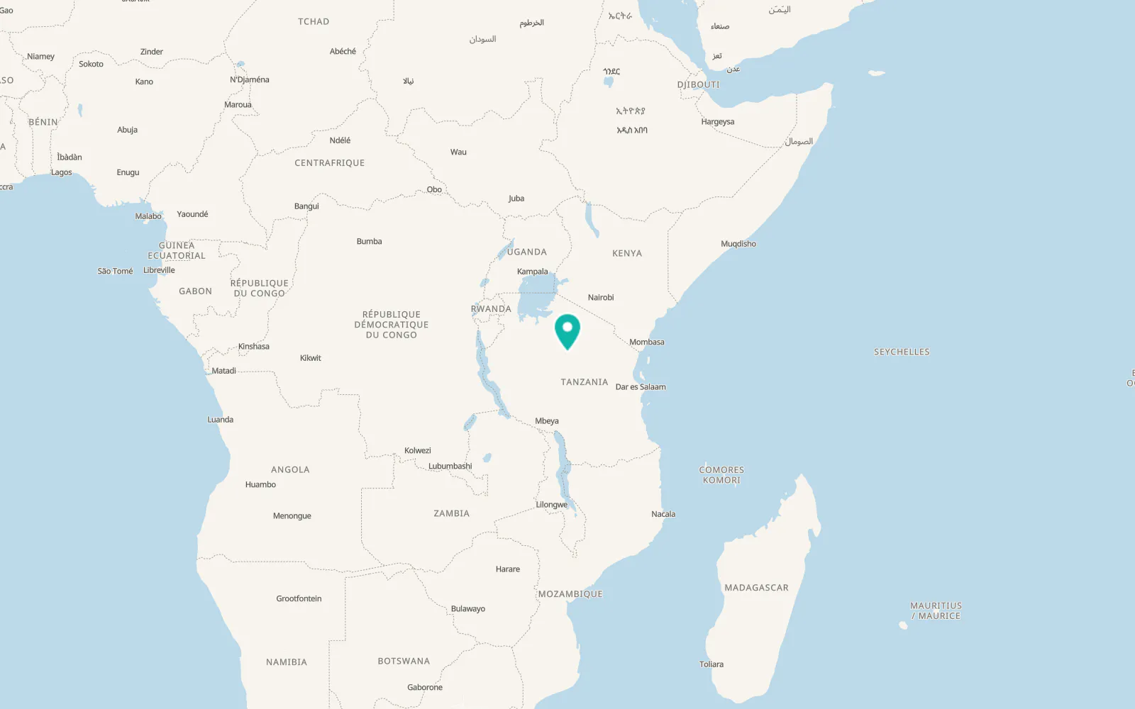 Map of Singida