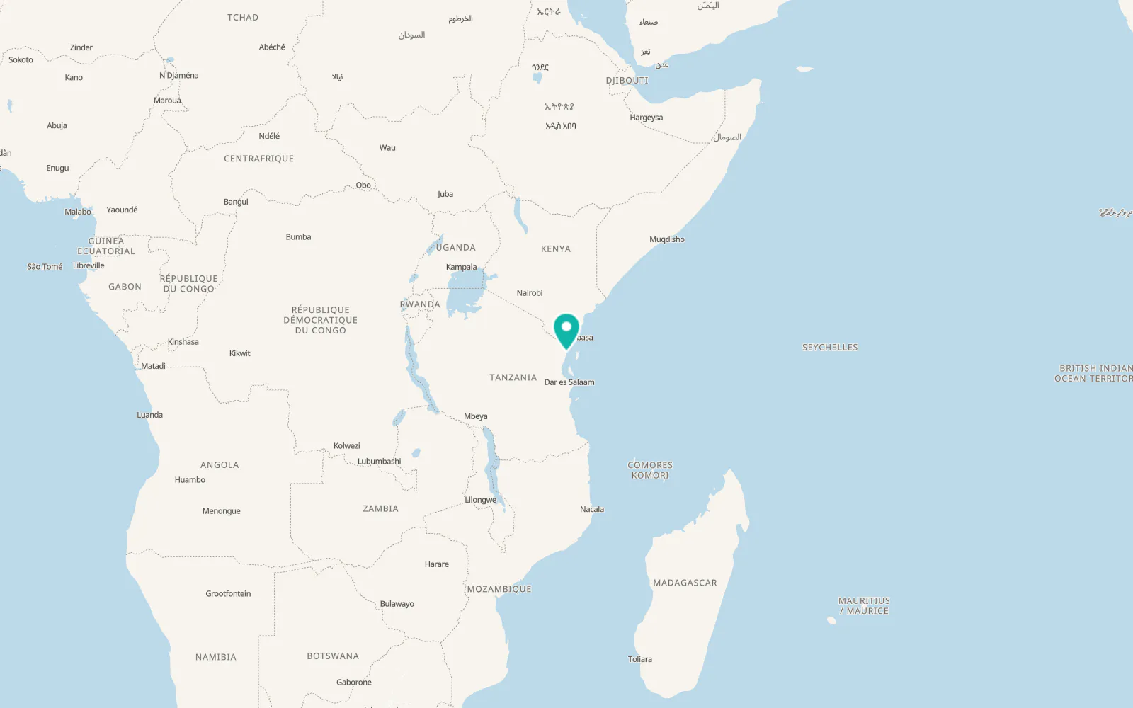 Map of Tanga
