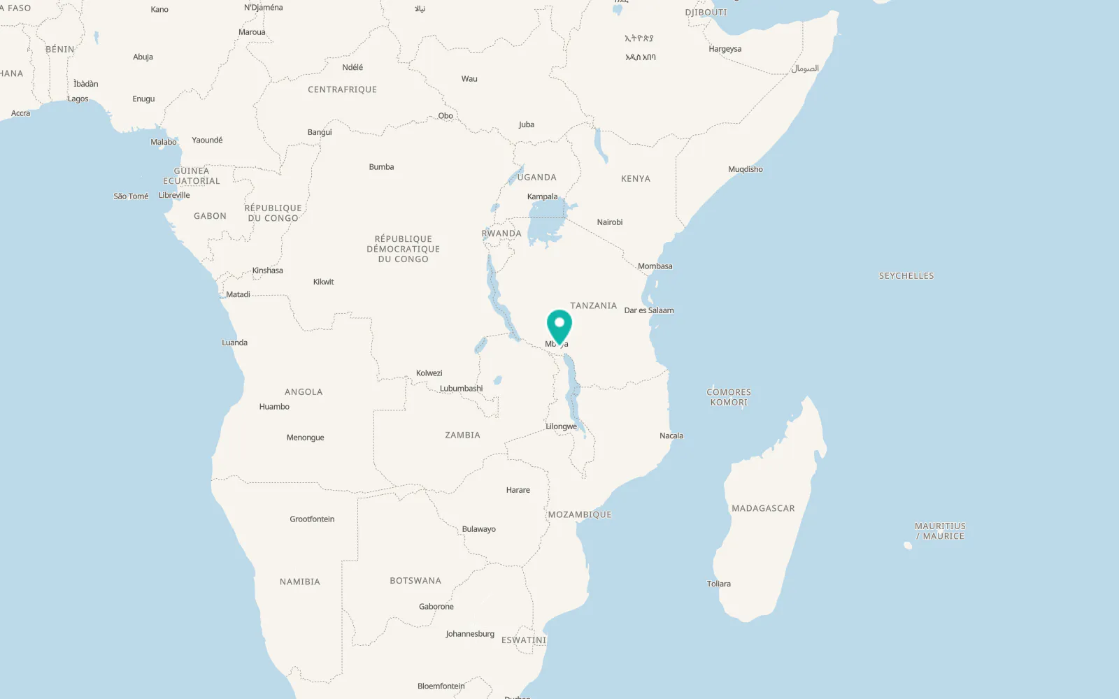 Map of Tukuyu