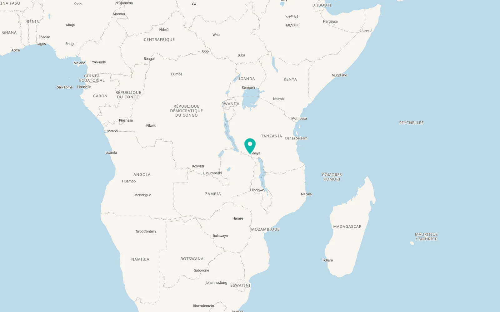Map of Tunduma
