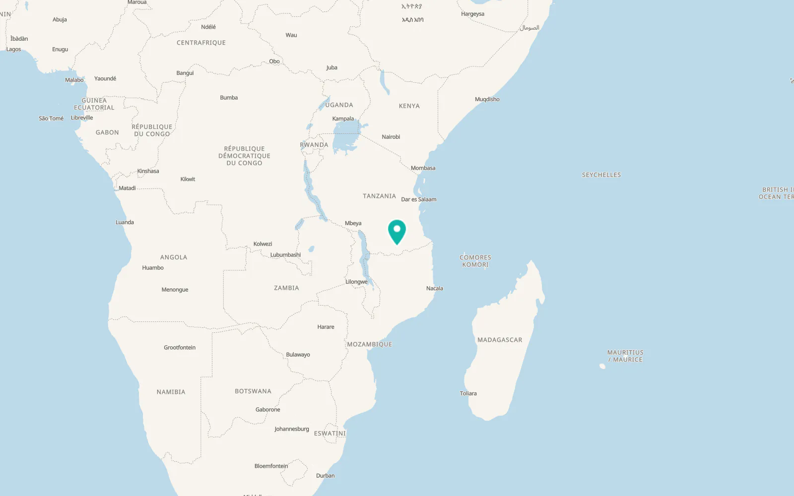 Map of Tunduru