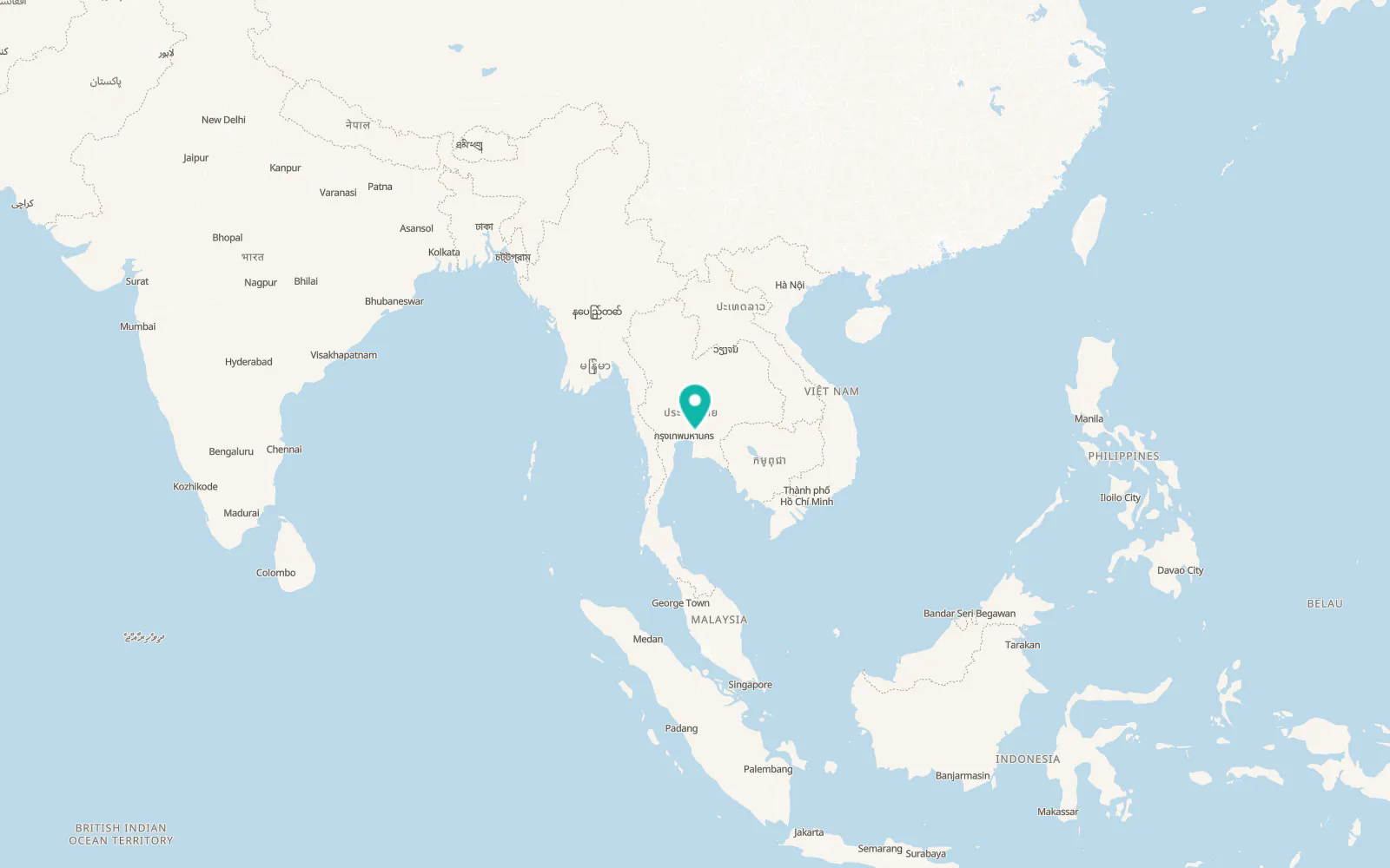 Map of Bang Nam Priao