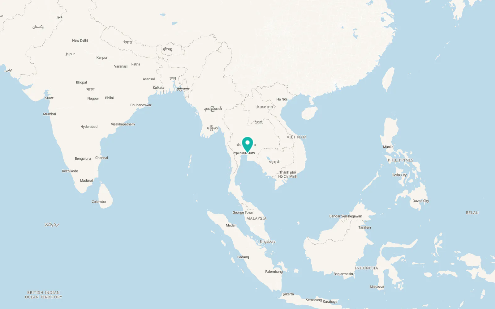 Map of Bang Pakong
