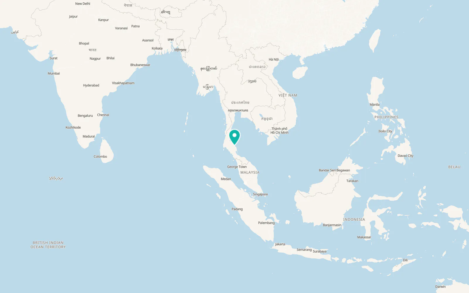 Map of Nakhon Si Thammarat