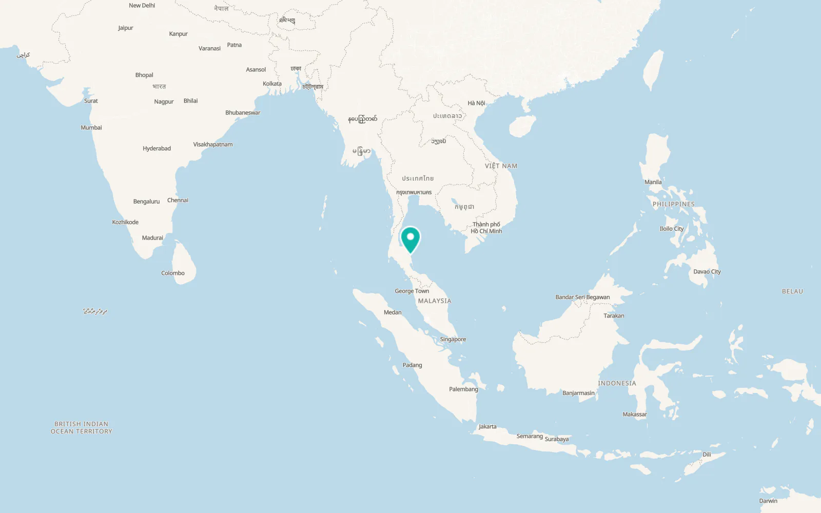 Map of Pak Phanang