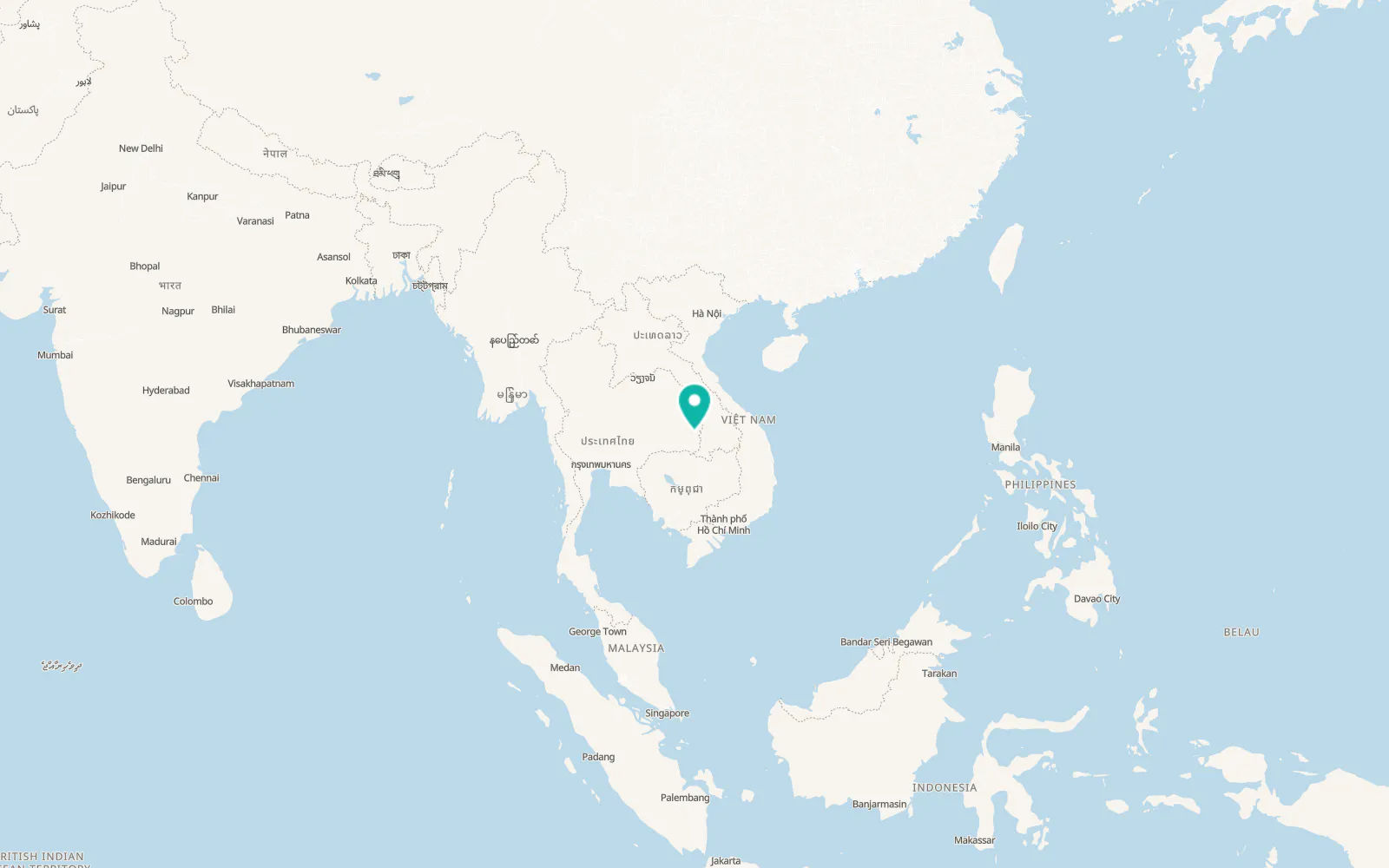Map of Phibun Mangsahan