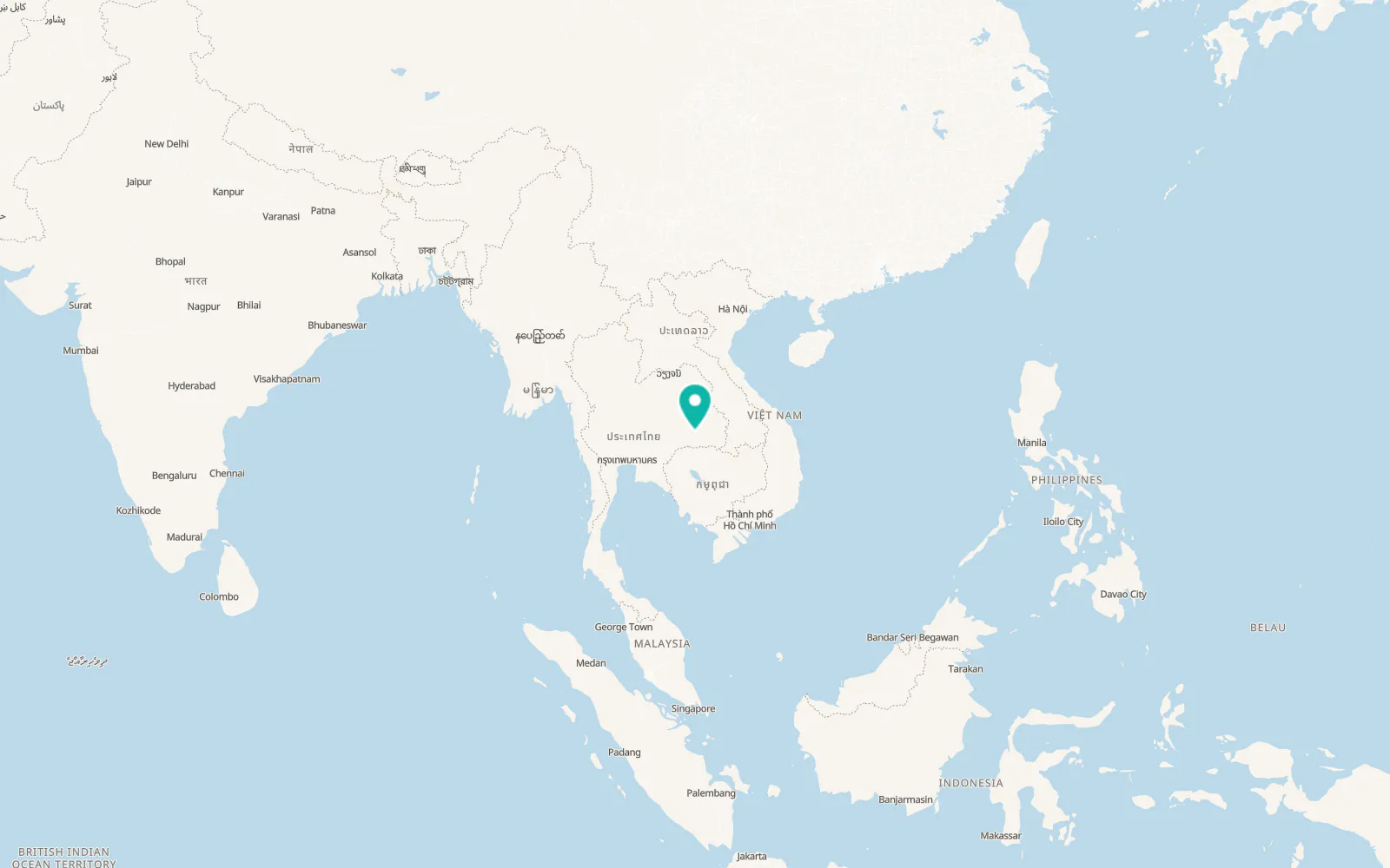 Map of Samrong Thap