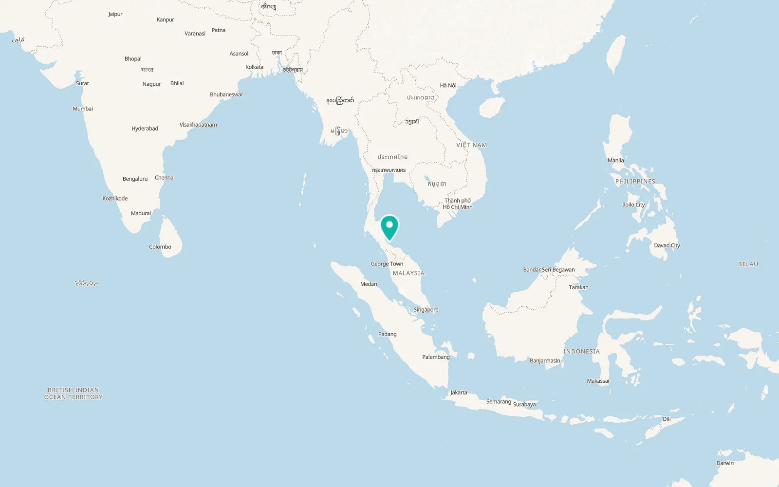 Map of Singhanakhon