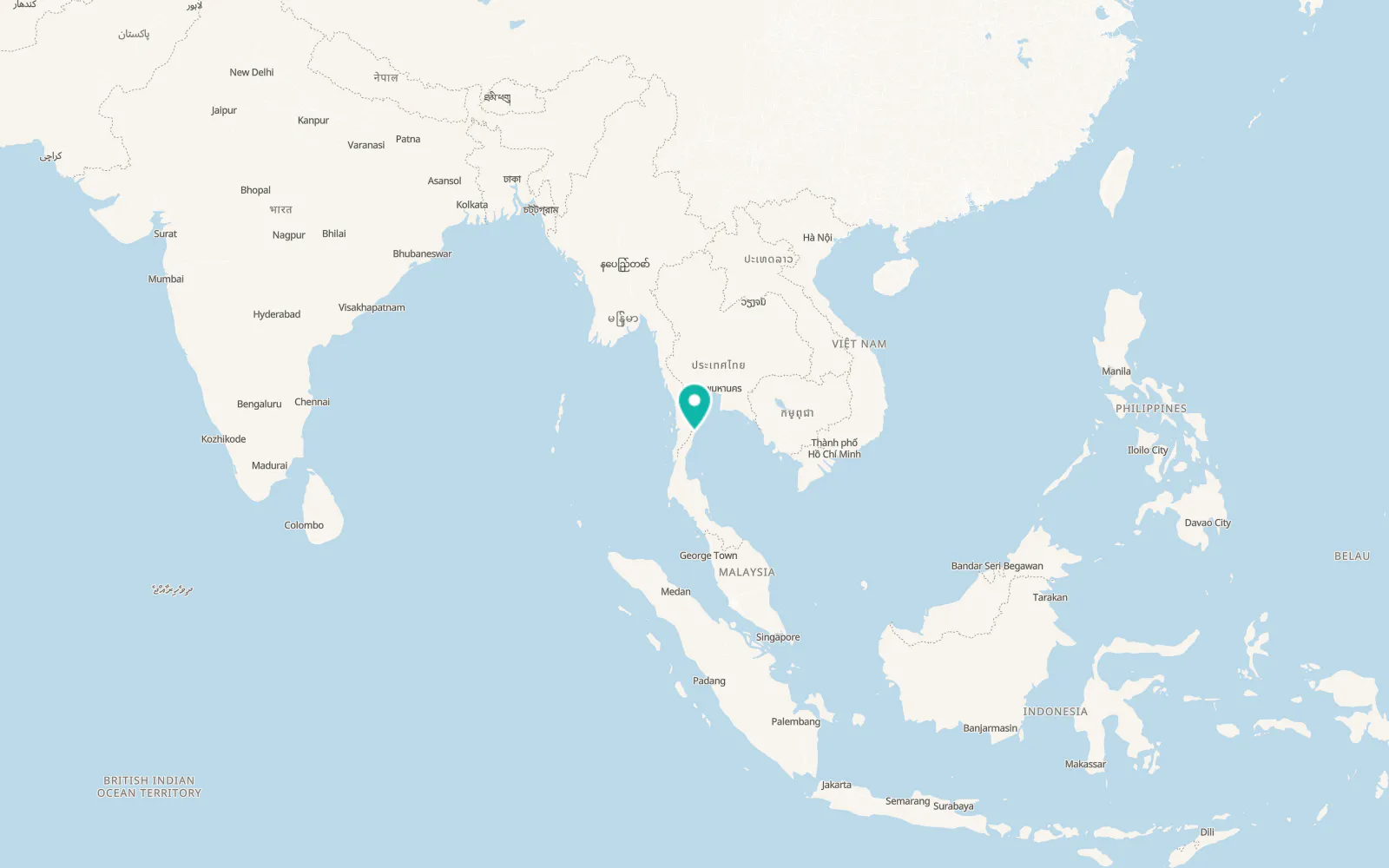 Map of Thap Sakae