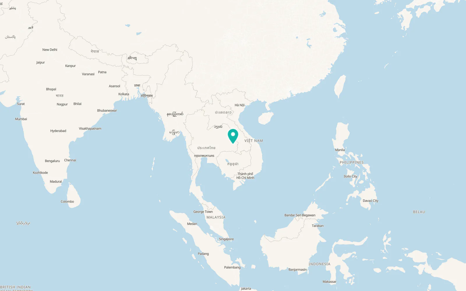 Map of Ubon Ratchathani