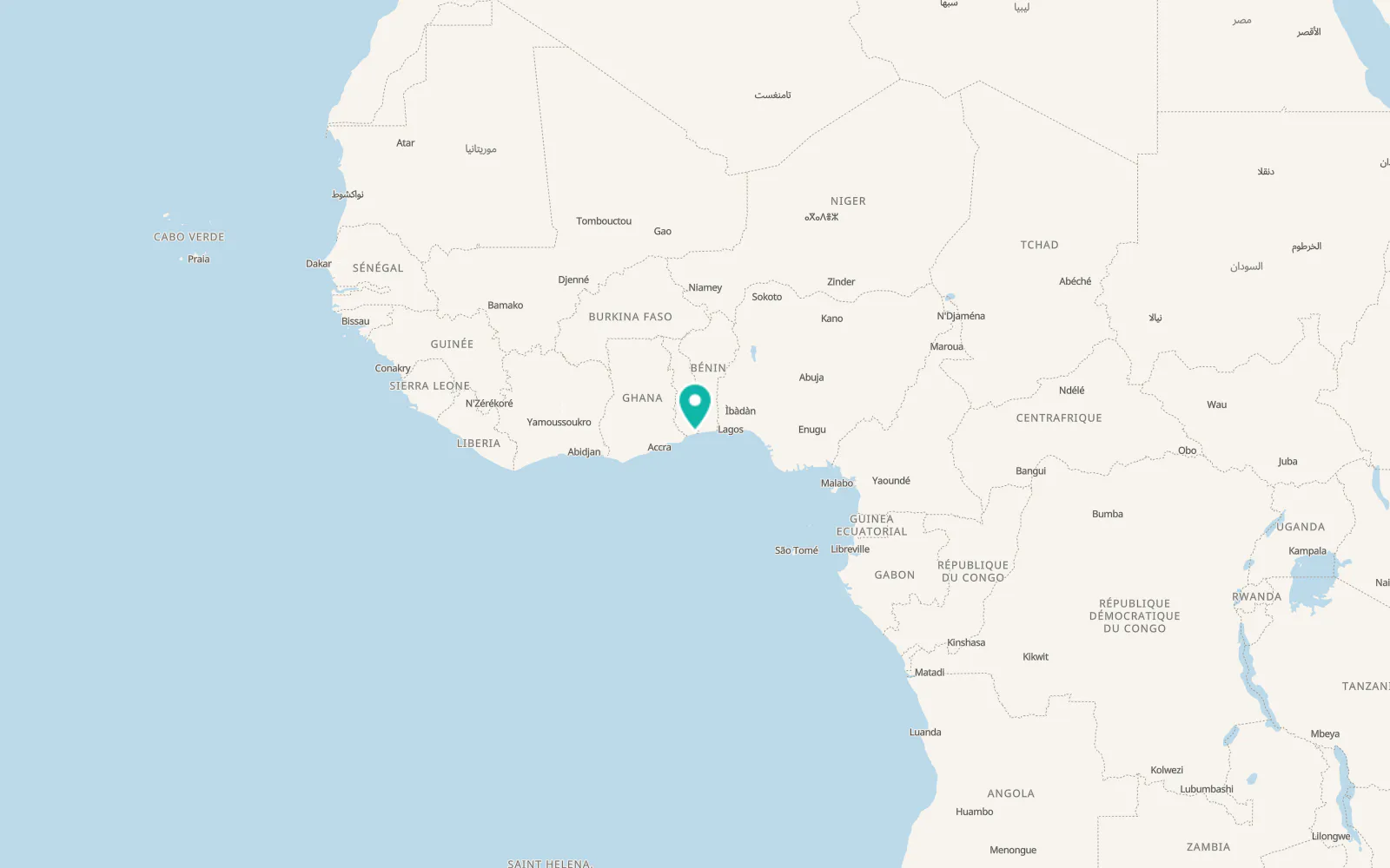 Map of Aného