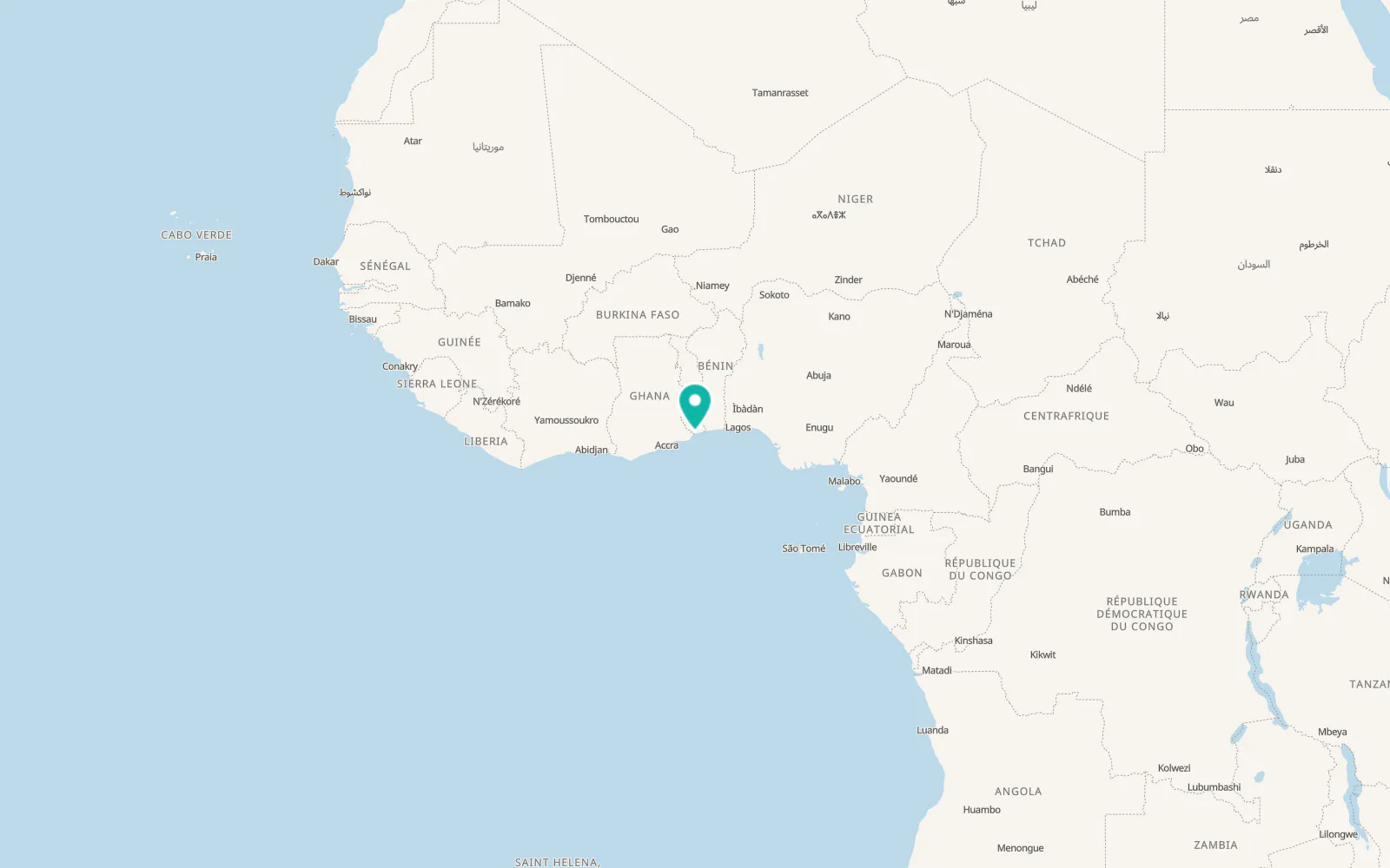 Map of Lomé