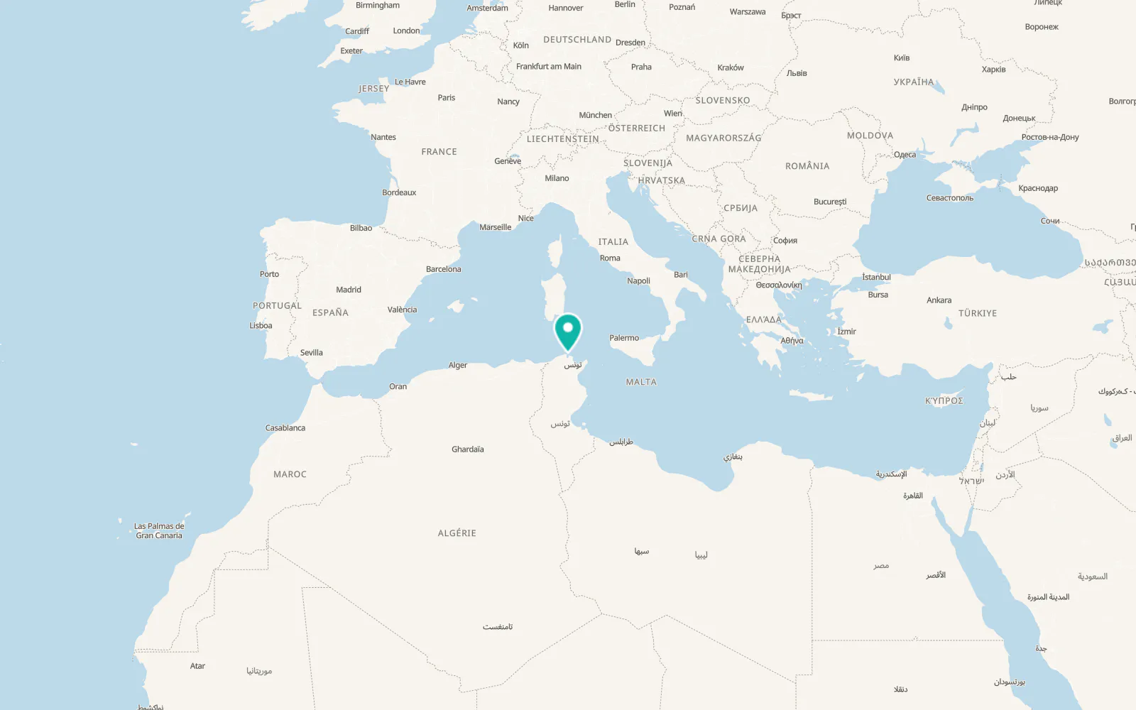 Map of Bizerte