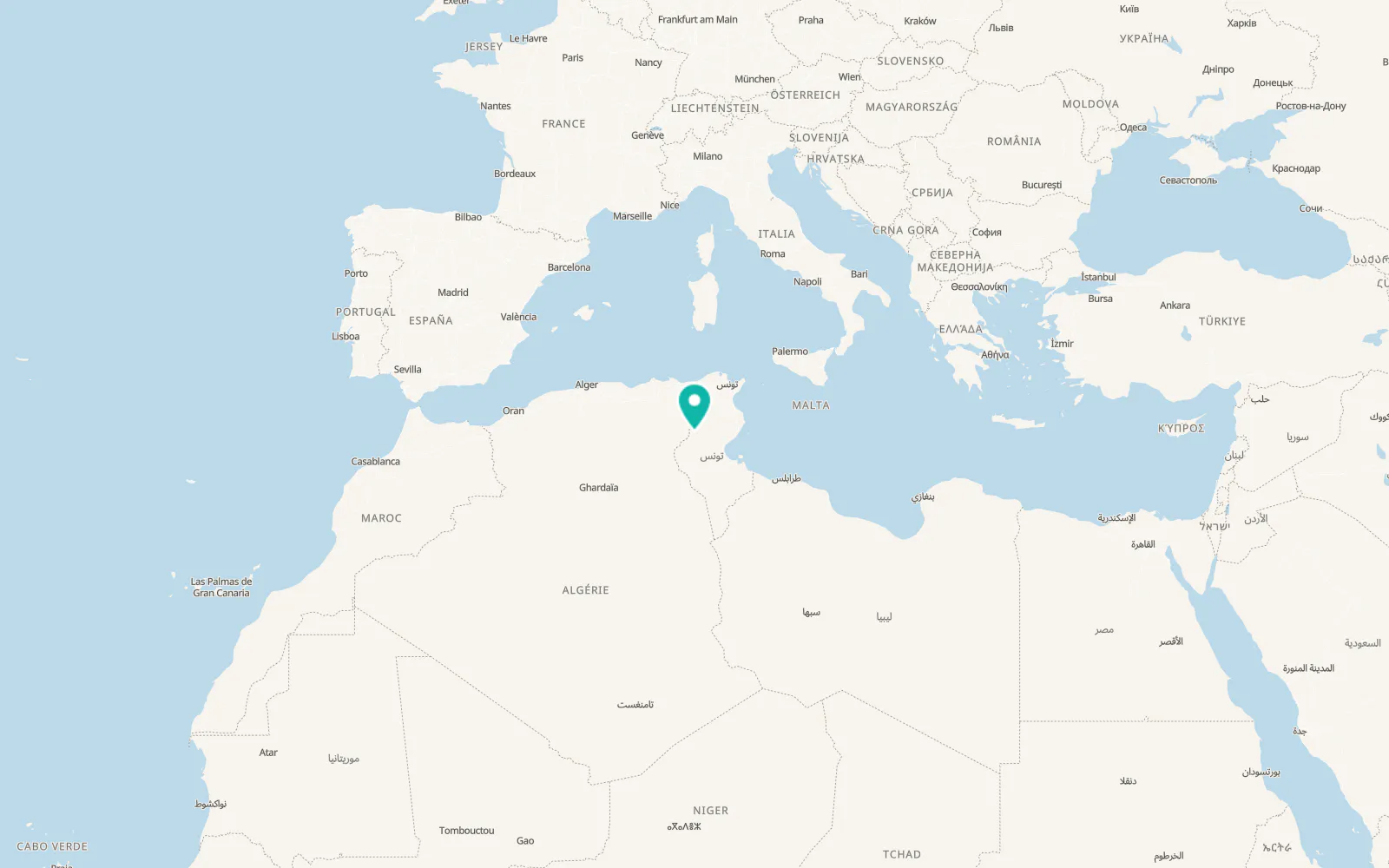Map of Borj Mejen Bel Abbès