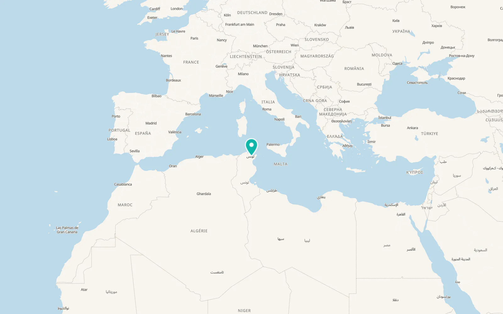 Map of Hammam-Lif