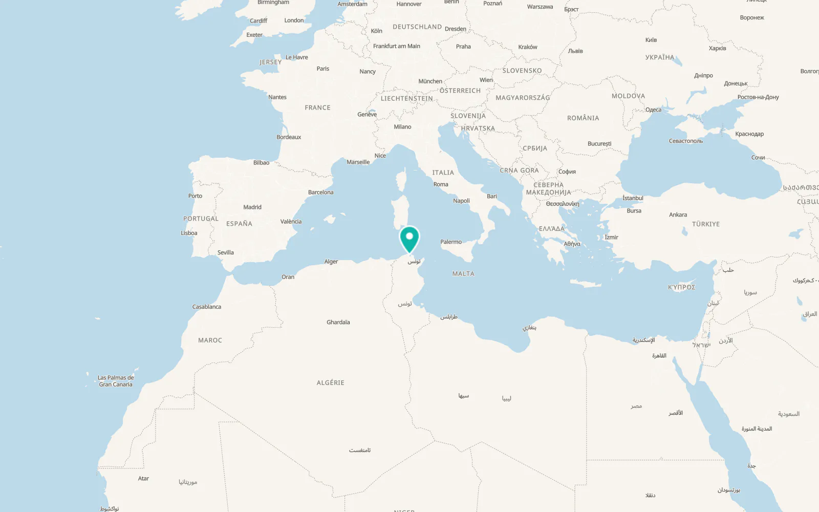 Map of Menzel Bourguiba