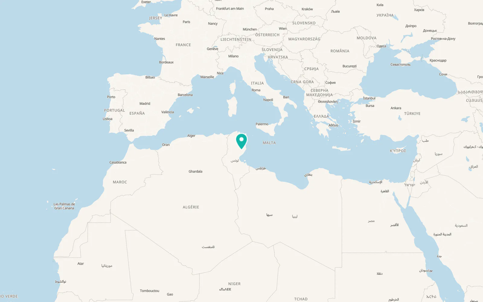 Map of Menzel Chaker